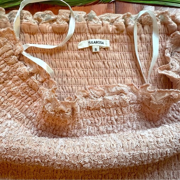 Tularosa Lace Ruffle Mini Skirt - Pale Blush Pink - Size Small - Picture 9 of 12